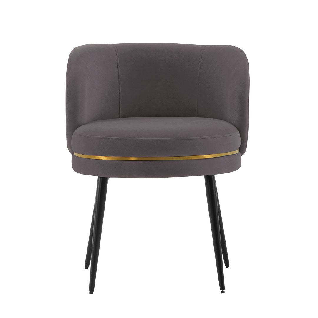 Manhattan Comfort Modern Kaya Plissé Velvet Dining Chair - Grey|Chaise de salle à manger moderne Kaya de Manhattan Comfort en velours plissé - grise