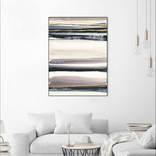 Œuvre d’art murale sur toile encadrée noire « Gilded Grey Iii » 24 x 32
