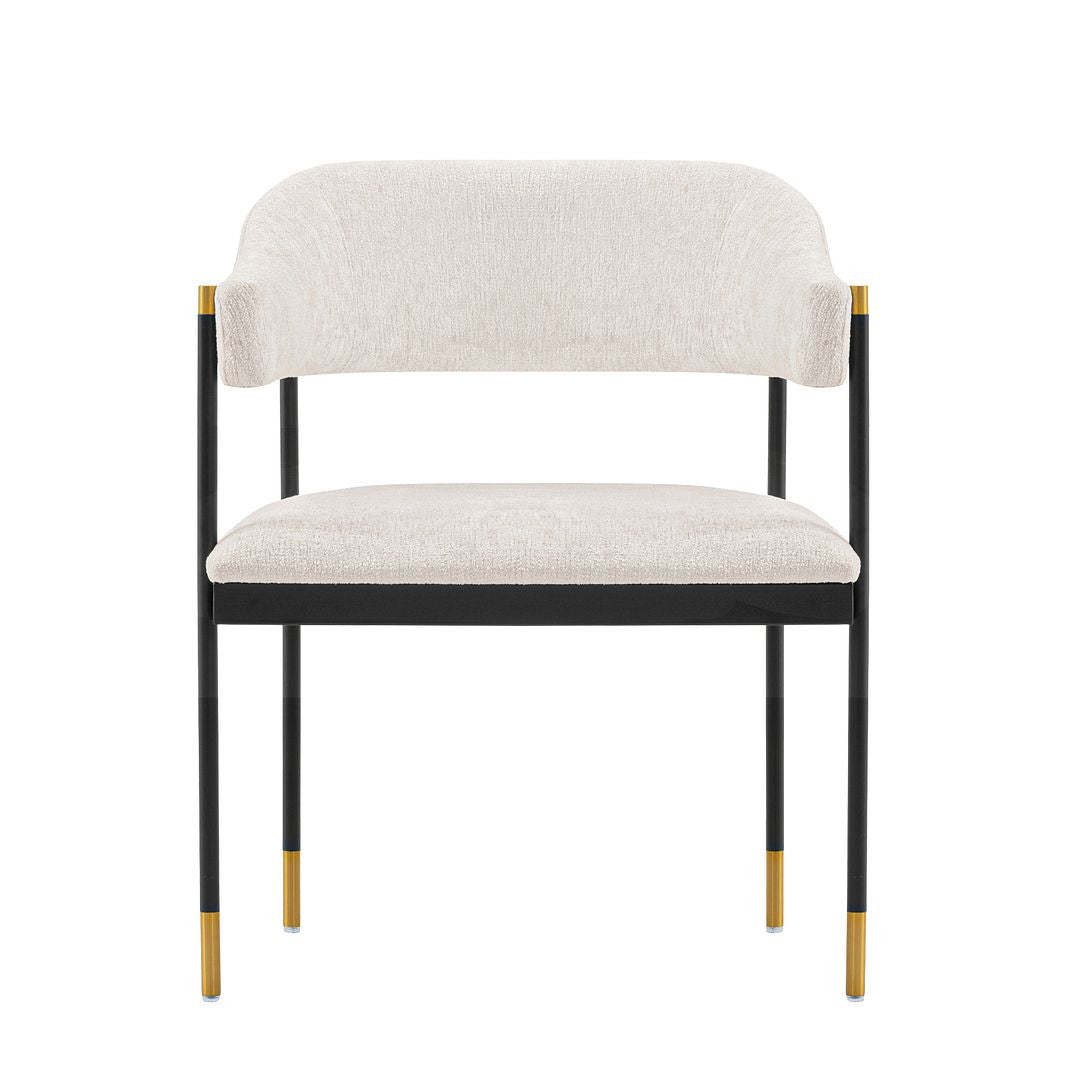 Manhattan Comfort Modern Lia Chenille Dining Chair - Crème|Chaise de salle à manger moderne Lia de Manhattan Comfort en chenille - crème