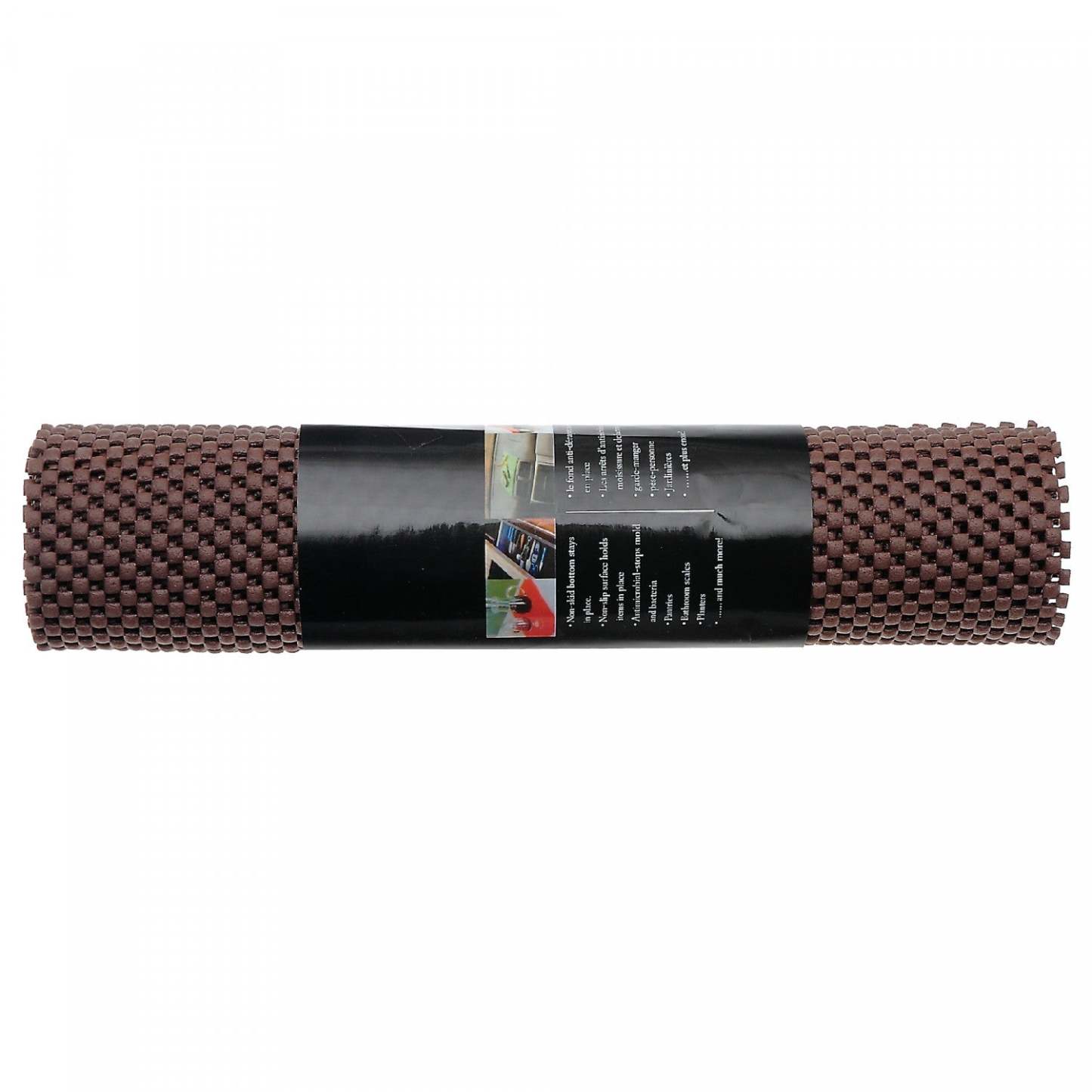 Tapis antidérapant chocolat de 12 po x 59 po en PVC - ensemble de 6 articles de rangement pour la cuisine