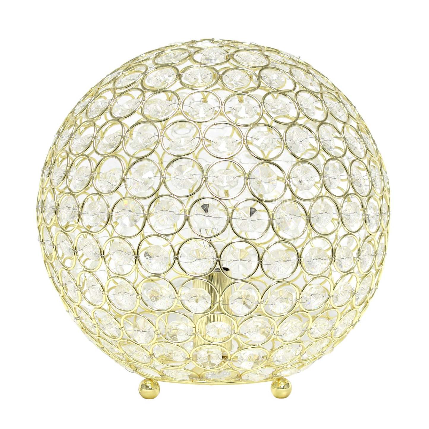 Lampe de table Elipse Elegant Designs balle de 10 po avec paillettes de cristal, dorée|D21KAO2L