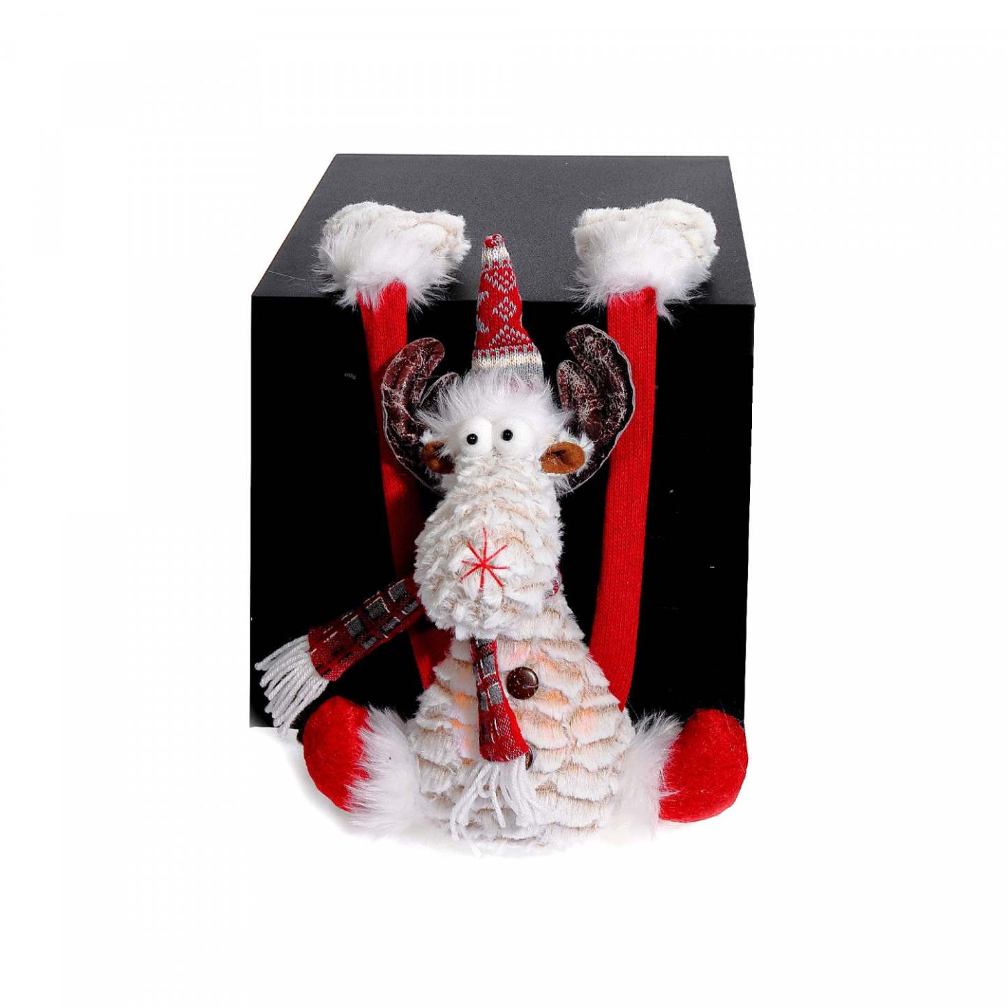 Peluche Chip le renne qui s'accroche à une tablette à DEL