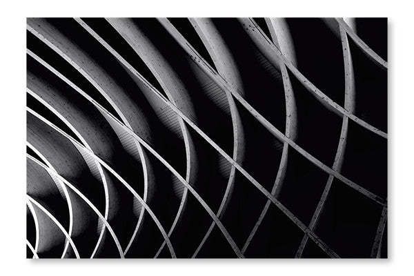 Fond abstrait d'architecture 16 x 24 po : Cadre d'art mural et panneau de tissu | D44G43LS