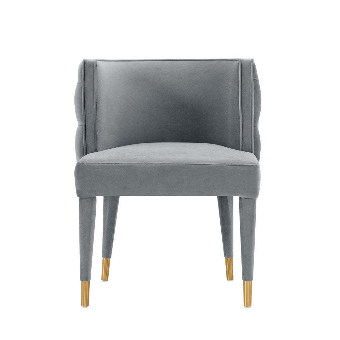 Manhattan Comfort Modern Maya Tufted Velvet Dining Chair - Grey|Chaise de salle à manger moderne Maya de Manhattan Comfort en velours capitonné - grise