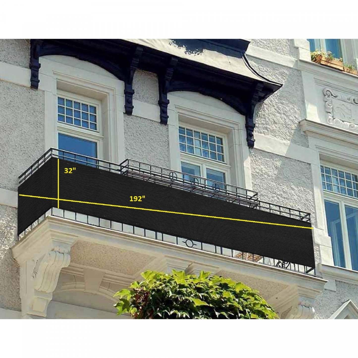 Privacy Balcony Cover Black Drapes and Blinds|Toile d’intimité pour balcon noir