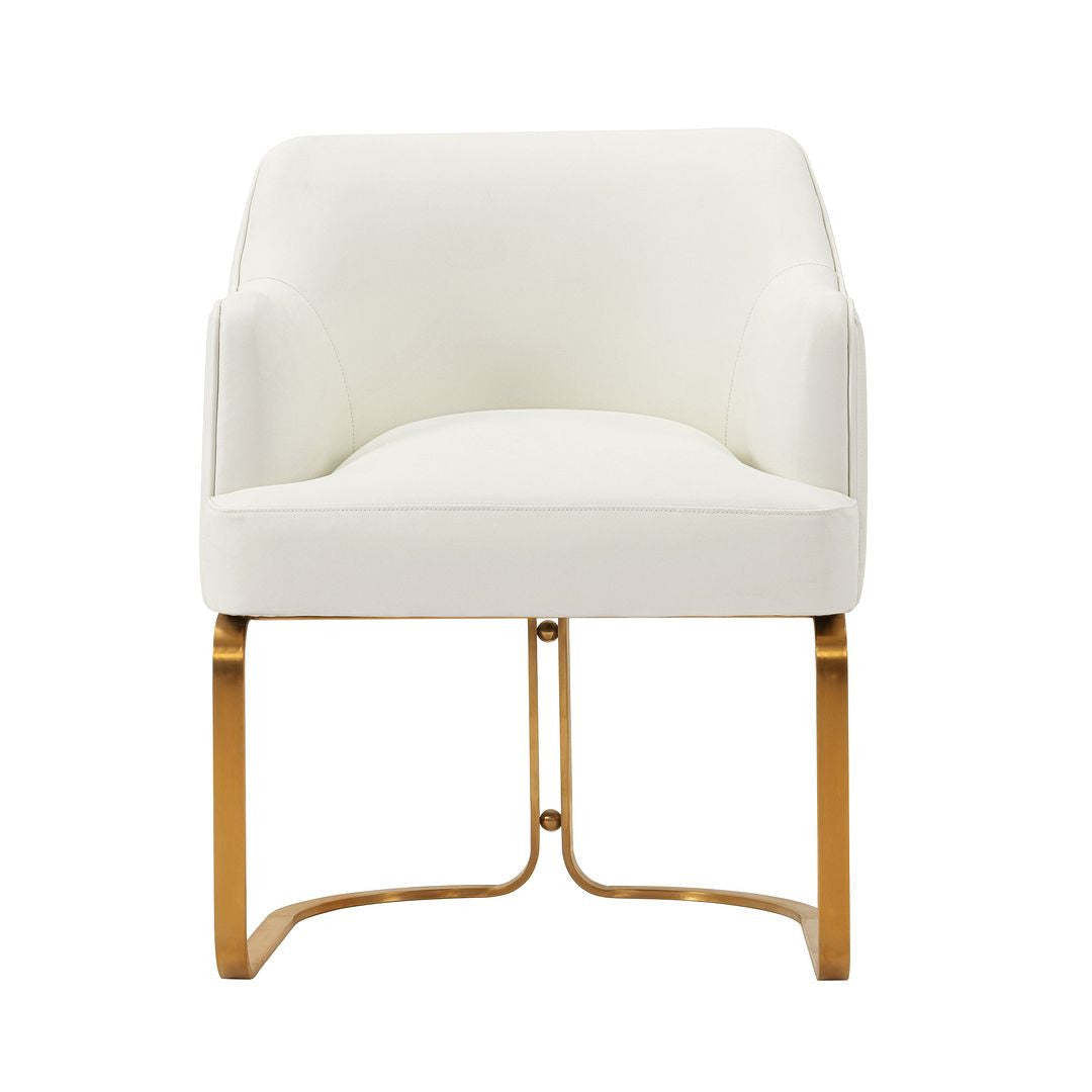 Manhattan Comfort Modern Edra Leatherette Dining Chair - Cream|Chaise de salle à manger moderne Eda de Manhattan Comfort en similicuir - crème