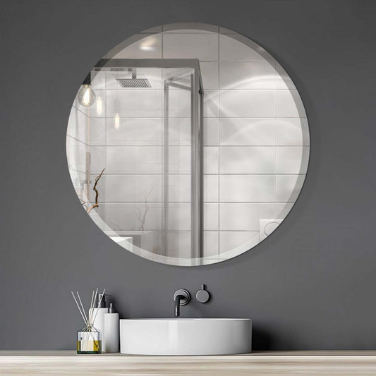 Arcus 36 X 36 Round Frameless Beveled Edge Mirror|Miroir rond Arcus 36 po x 36 po sans cadre avec bordure biseautée