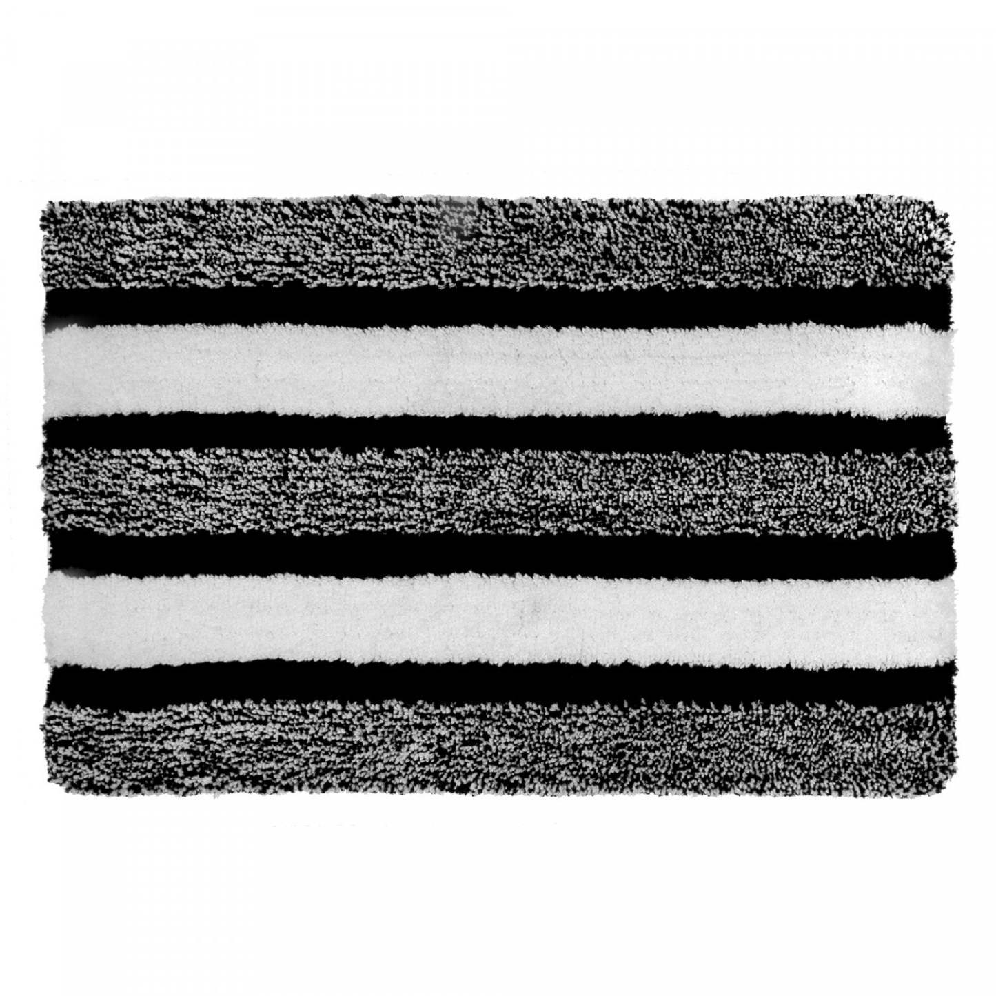 Tapis de salle de bain rayé en microfibre noire 20 x 32