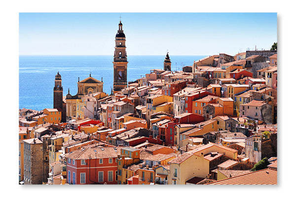 Architecture de la vieille ville de Menton sur la Côte d'Azur 2 : Cadre mural et panneau en tissu 16 x 24 po | Architecture de la vieille ville de Menton sur la Côte d'Azur 2 : Cadre mural et panneau en tissu 16 x 24 po | D44GKZ9M