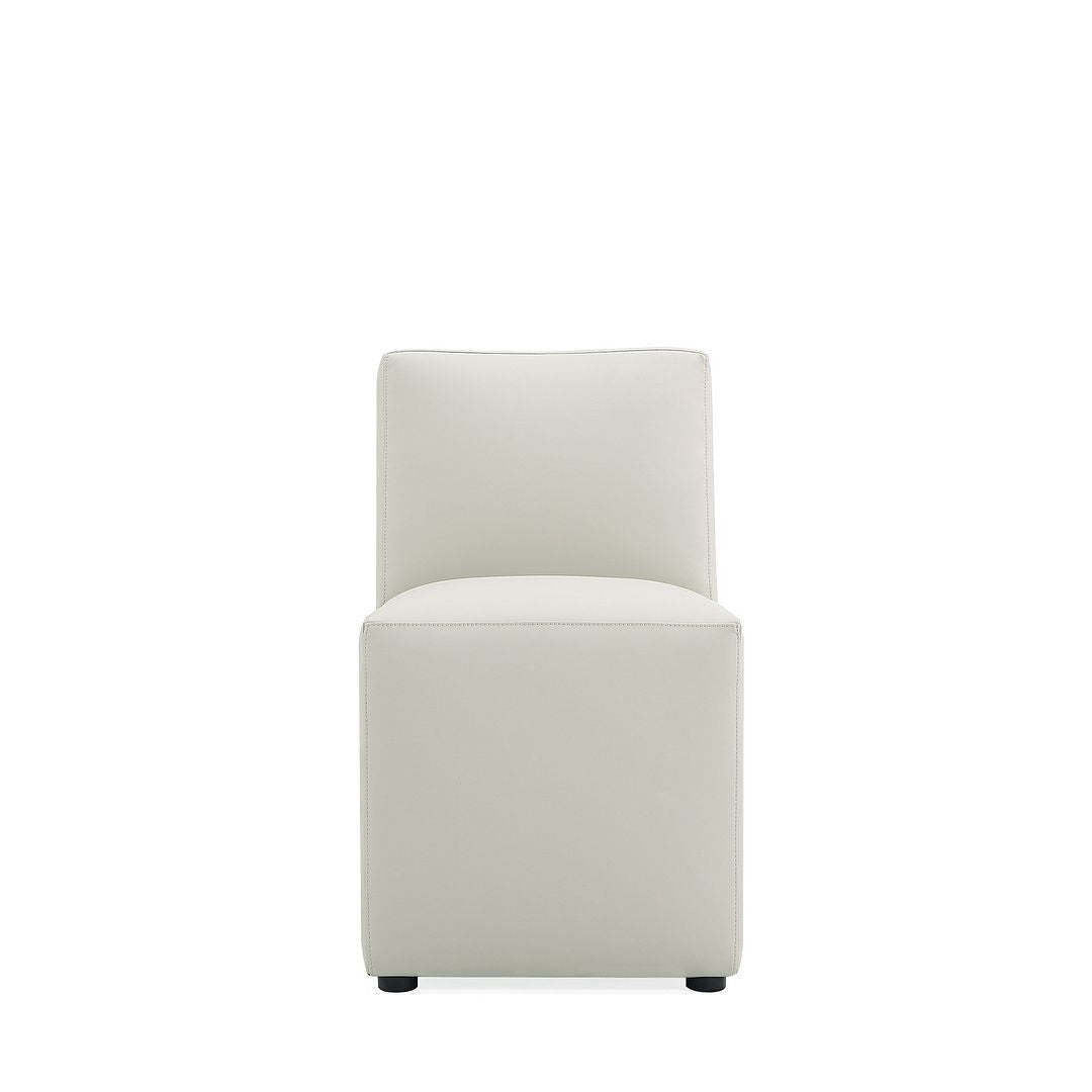 Manhattan Comfort Anna Modern Square Faux Leather Dining Chair - Light Stone Grey|Chaise de salle à manger carrée et moderne Anna de Manhattan Comfort en similicuir - pierre gris clair