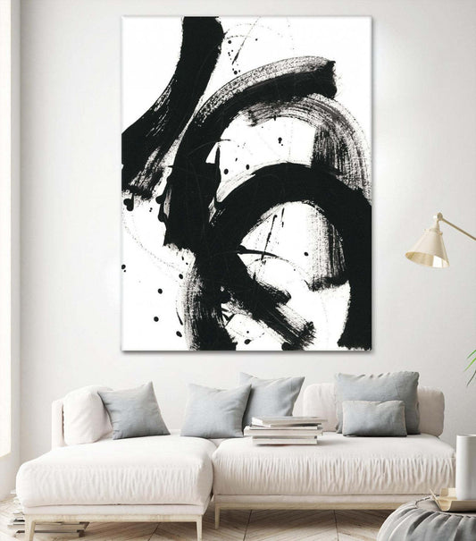 Œuvre d'art murale géante « Onyx Gesture II » 72 x 54