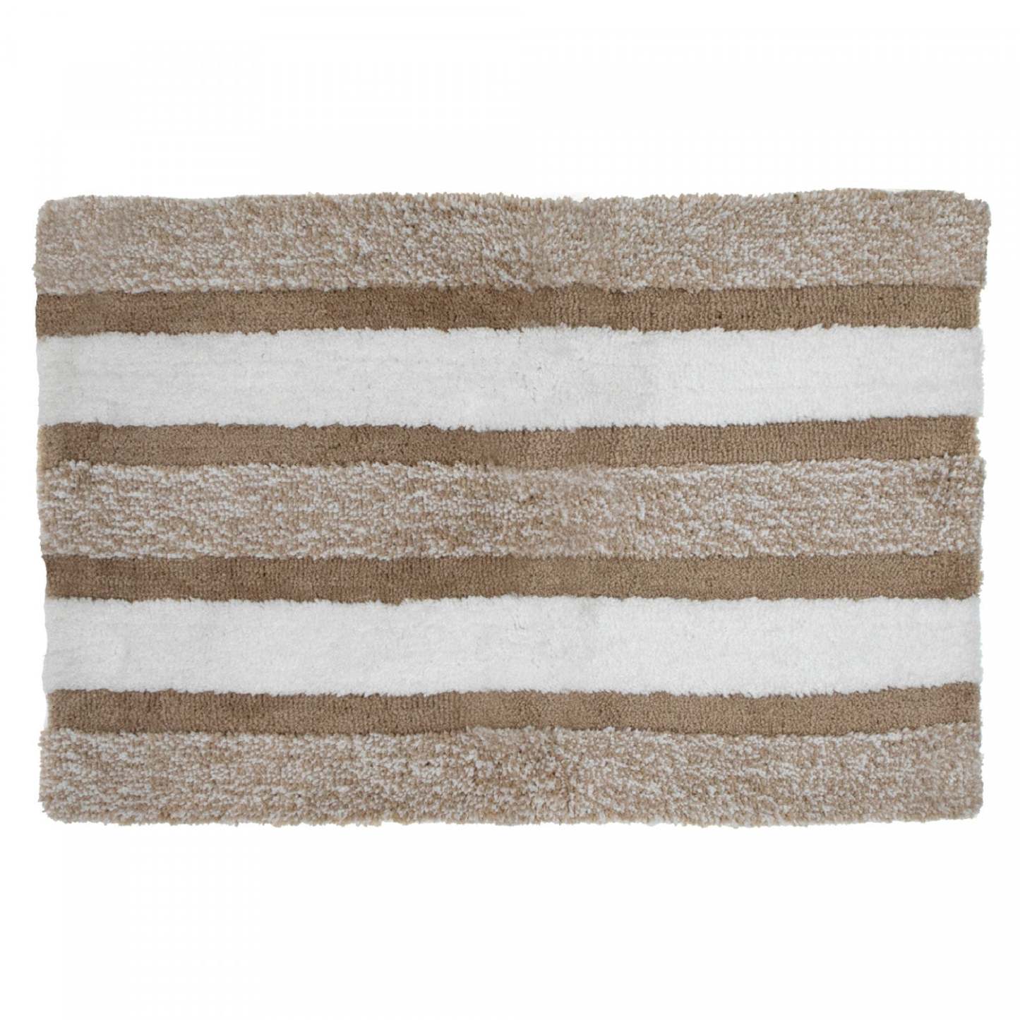 Tapis de salle de bain rayé en microfibre taupe 20 x 32