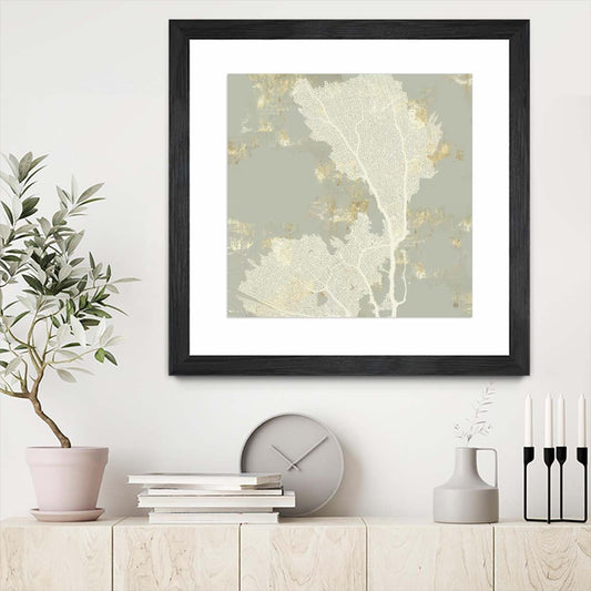 Œuvre d’art murale encadrée noire et mate « Sea Coral Ii » 30 x 30