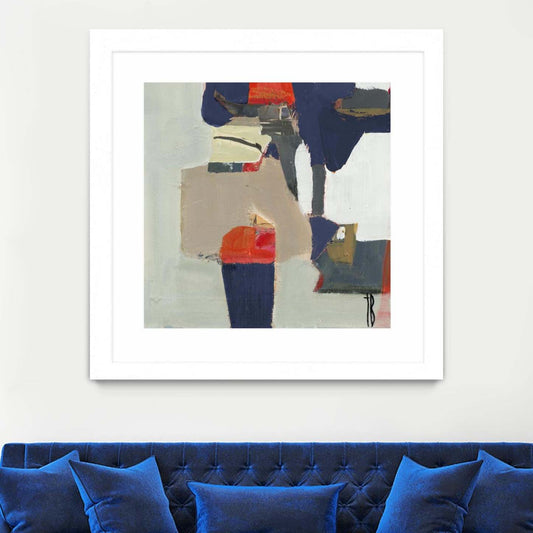 Orange Crush V9 Matted and Framed White 30x30 Wall Art|Œuvre d'art murale encadrée blanche et mate « Orange Crush V9 » 30 x 30