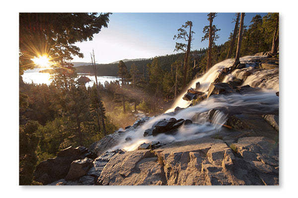 Lake Tahoe 4 24 po x 36 po : Cadre d'art mural et panneau de tissu|D44GE3WB