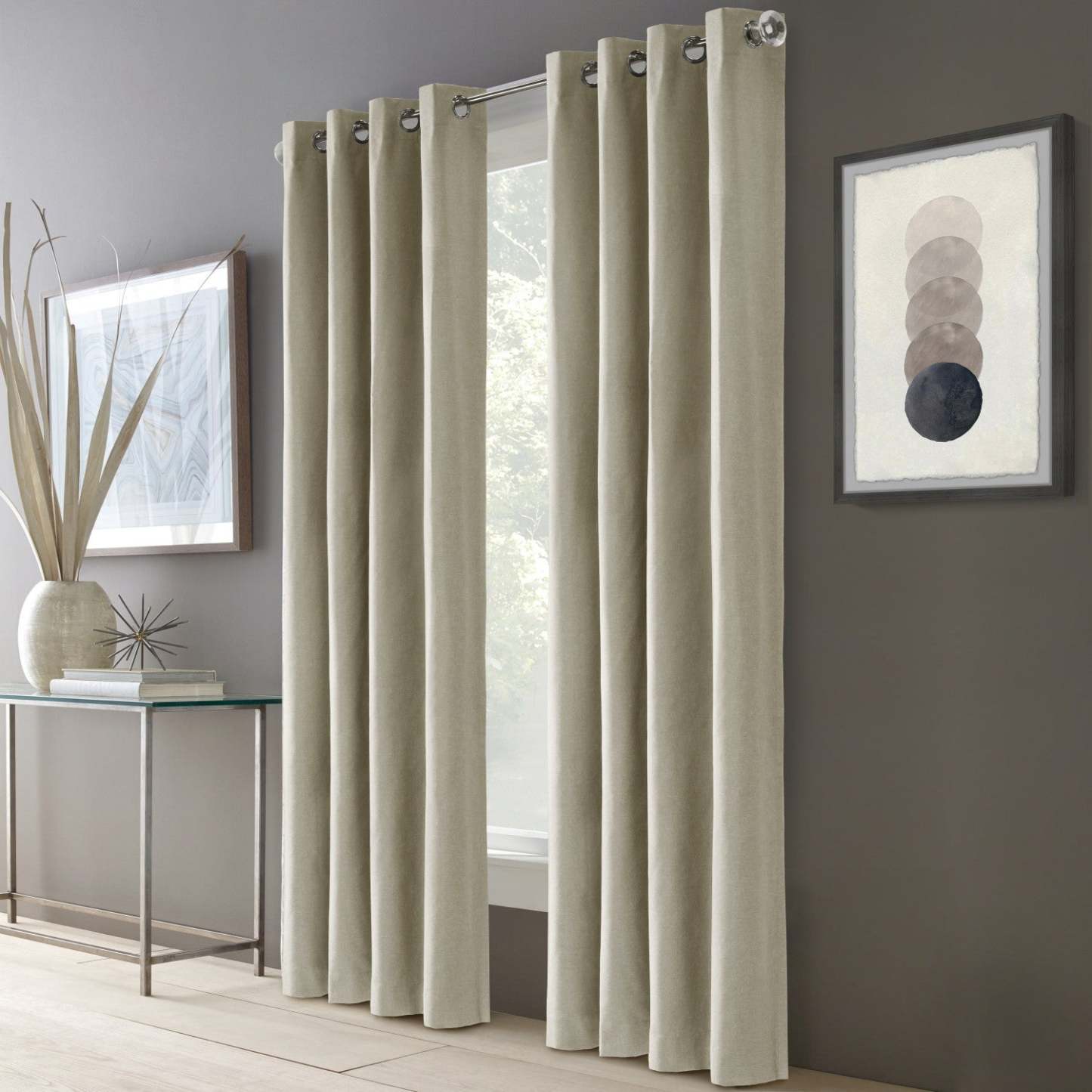 Edison Linen Grommet Curtain Panel - 52 X 108|Panneau de rideau à œillets Edison de couleur lin - 52 po x 108 po