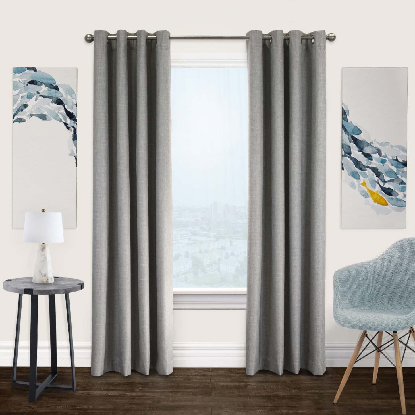 Newberry Greige Grommet Curtain Panel - 52 X 84|Panneau de rideau à œillets Newberry grommet - 52 po x 84 po