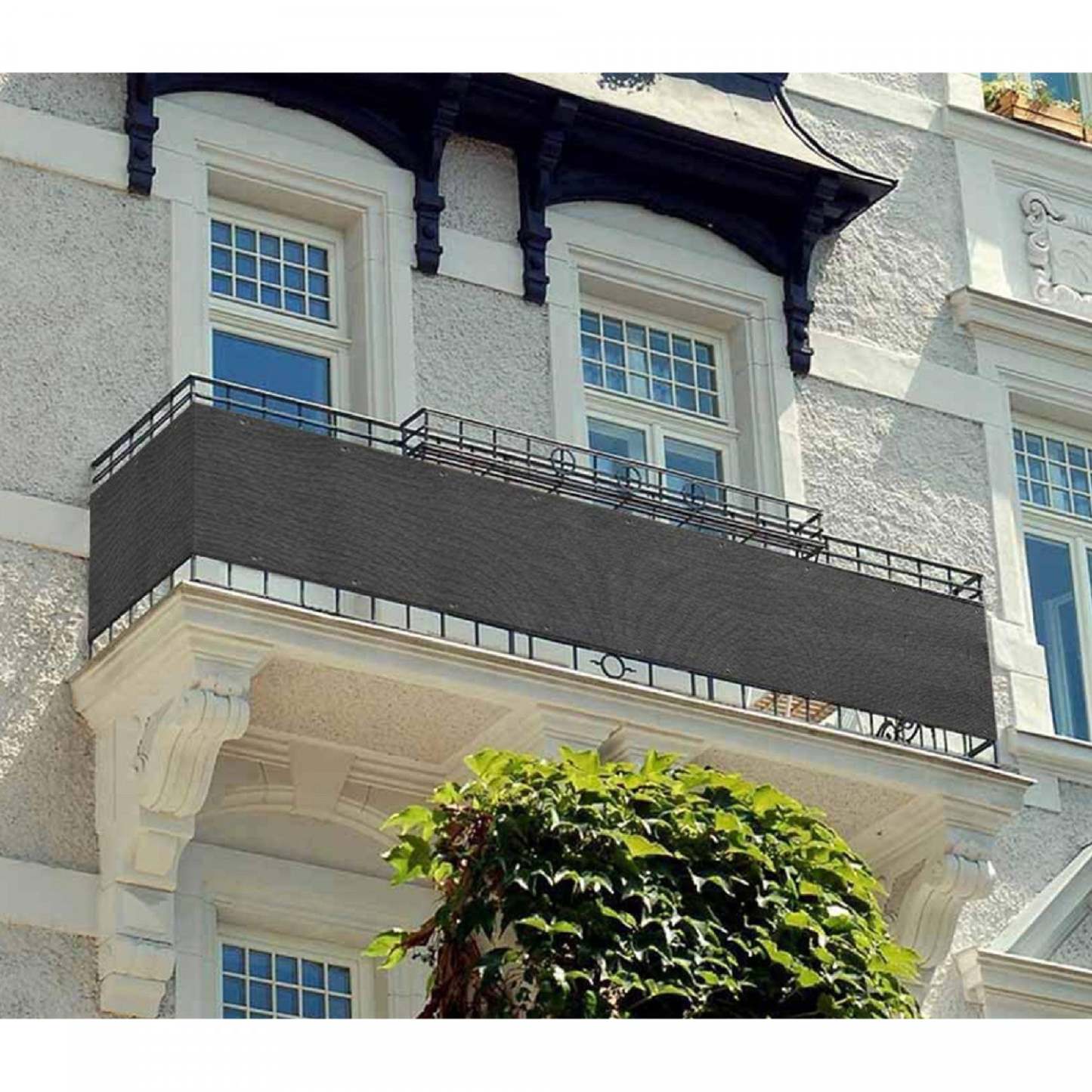 Privacy Balcony Cover Grey Drapes and Blinds|Toile d’intimité pour balcon gris