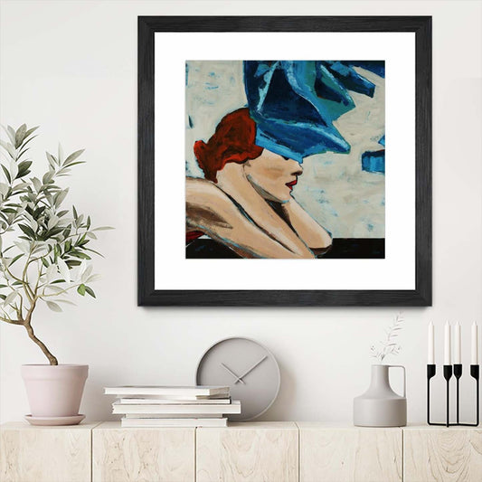 Œuvre murale encadrée noire et mate « On The Rocks » 36 x 36