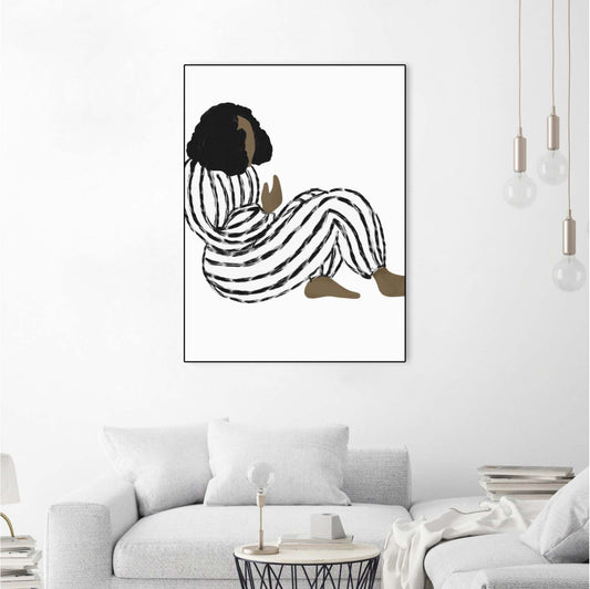 Form Vi Canvas Framed Black 18x24 Wall Art|Œuvre d'art murale sur toile encadrée noire « Form Vi » 18 x 24