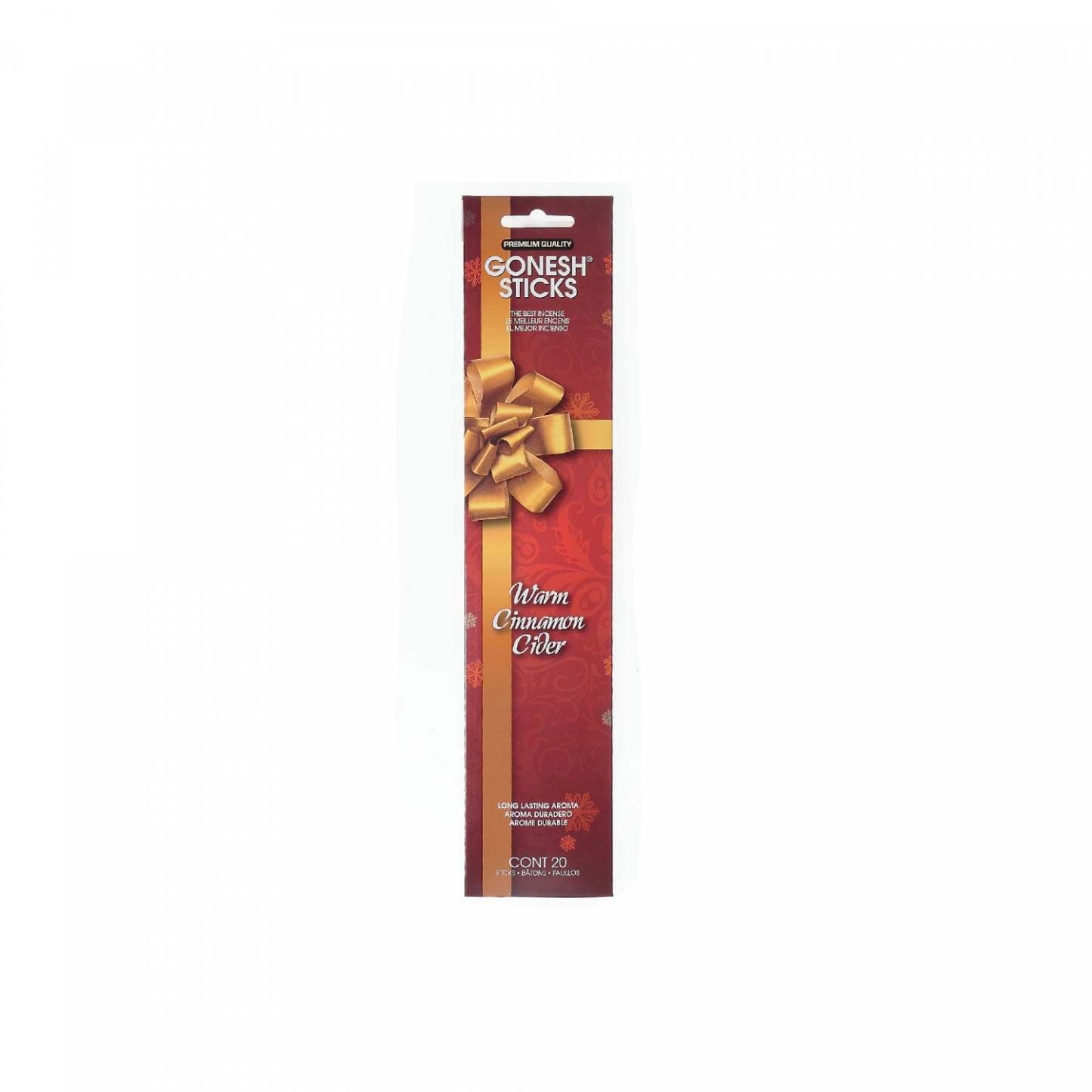 Gonesh Stick 20 Sticks Warm Cinnamon Cider - Ensemble de 8 bâtons d'encens|20 bâtons Warm Cinnamon Cider de Gonesh - ensemble de 8 paquets de bâtons d'encens