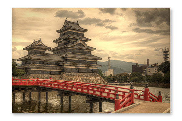 Château de Matsumoto à Matsumoto, Japon : Cadre mural et panneau de tissu 16 x 24 po | Château de Matsumoto à Matsumoto, Japon 16 po x 24 po : Cadre d'art mural et panneau de tissu | D44GUR4P
