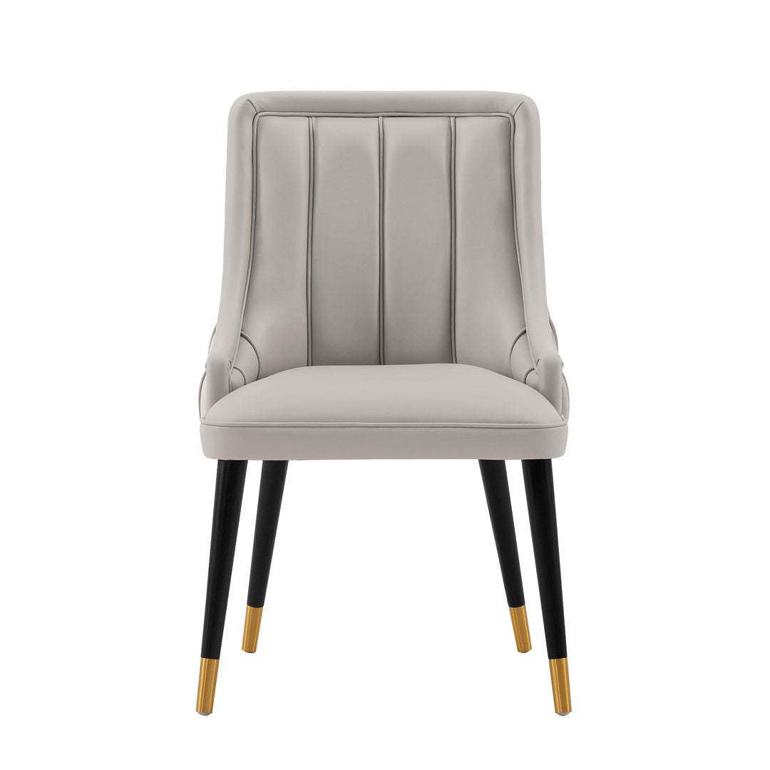Manhattan Comfort Modern Eda Velvet & Leatherette Dining Chair - Grey|Chaise de salle à manger moderne Eda de Manhattan Comfort en velours et similicuir - grise