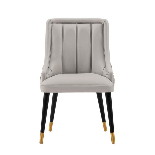 Manhattan Comfort Modern Eda Velvet & Leatherette Dining Chair - Grey|Chaise de salle à manger moderne Eda de Manhattan Comfort en velours et similicuir - grise