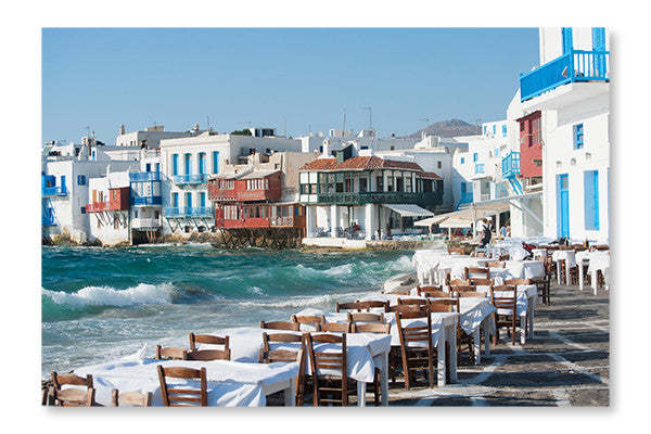 Mykonos 28x42 Cadre d’art mural et panneau de tissu| Mykonos 28 po x 42 po : Cadre d'art mural et panneau de tissu|D44GN8AA