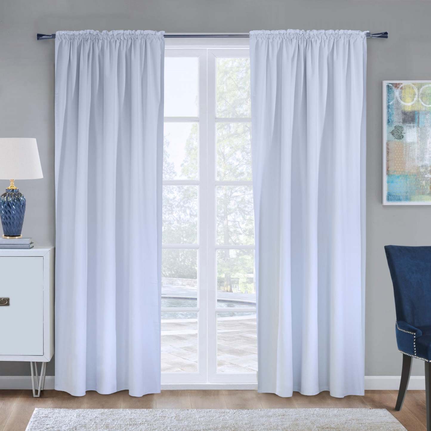 Ultimate White Multi-Header Liner Curtain Panel - 45 X 101|Panneau de doublure de rideau Ultimate blanc à têtes multiples - 45 po x 101 po