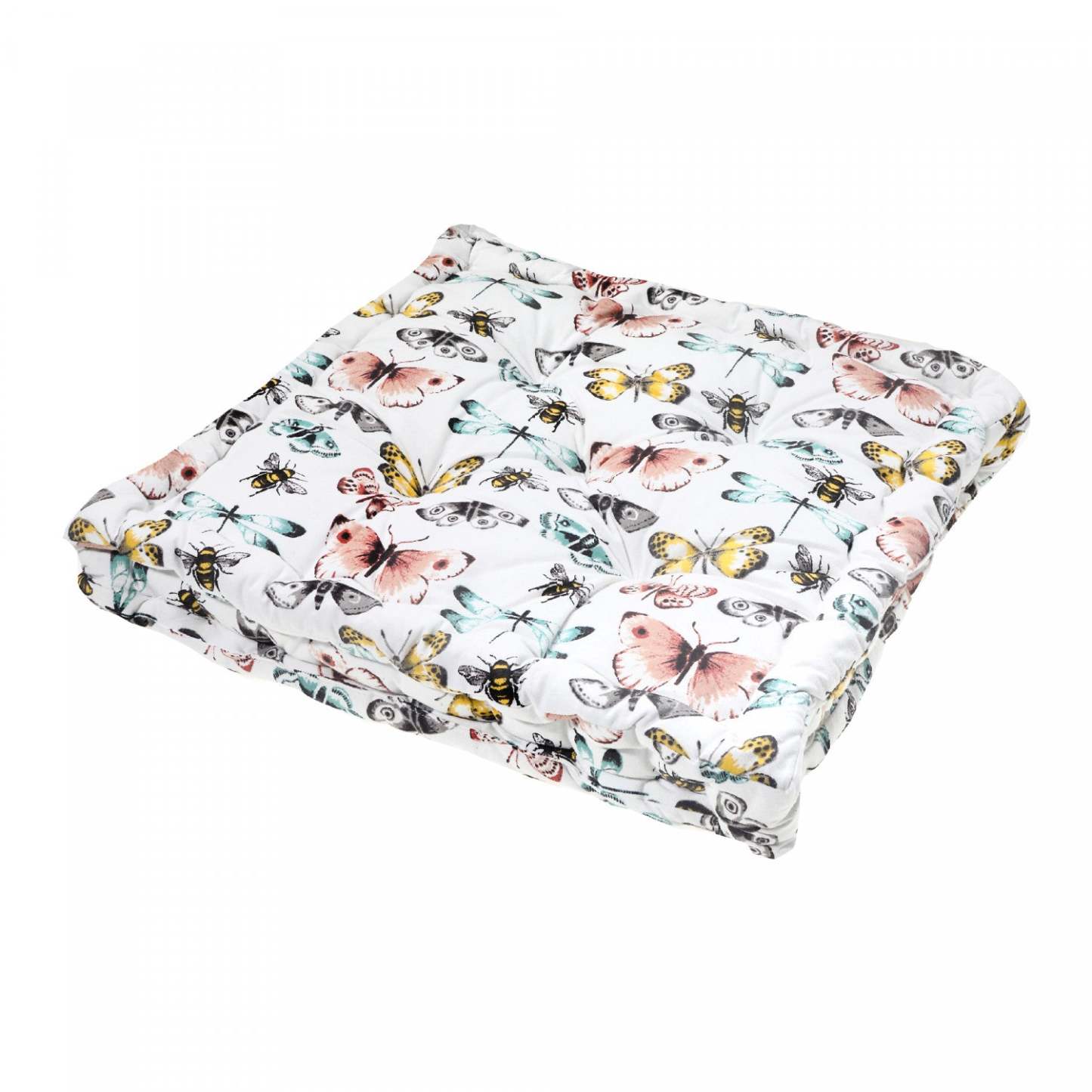 Design Box Cushion 16 x 16 Butterfly - Set of 2 Chair pad.|Coussin carré stylé 16 po x 16 po à motif de papillons - ensemble de 2 coussins de chaise