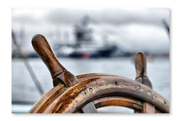 Cadre mural et panneau de tissu « Voilier à barre » 28 x 42 po | D44GL96D