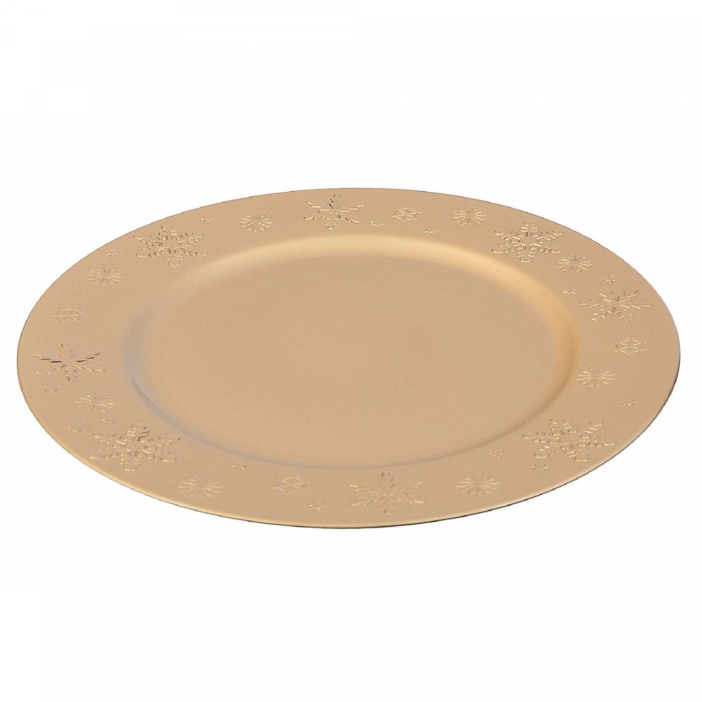 Assiette de présentation Snowflake Gold Dinnerware|Assiette de présentation dorée ornée de flocons de neige