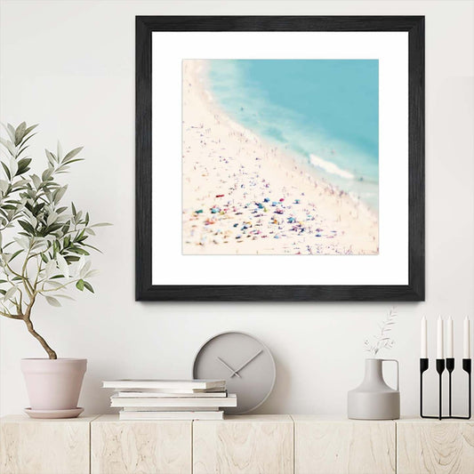 Beach Love Matted and Framed Black 36x36 Wall Art|Œuvre d’art murale encadrée noire et mate « Beach Love » 36 x 36