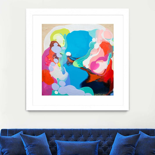 Traveling Back In Time Matted and Framed White 36x36 Wall Art|Œuvre d’art murale encadrée blanche et mate « Traveling Back In Time » 36 x 36