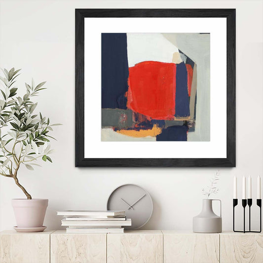 Orange Crush V6 Matted and Framed Black 30x30 Wall Art|Œuvre d'art murale encadrée noire et mate « Orange Crush V6 » 30 x 30