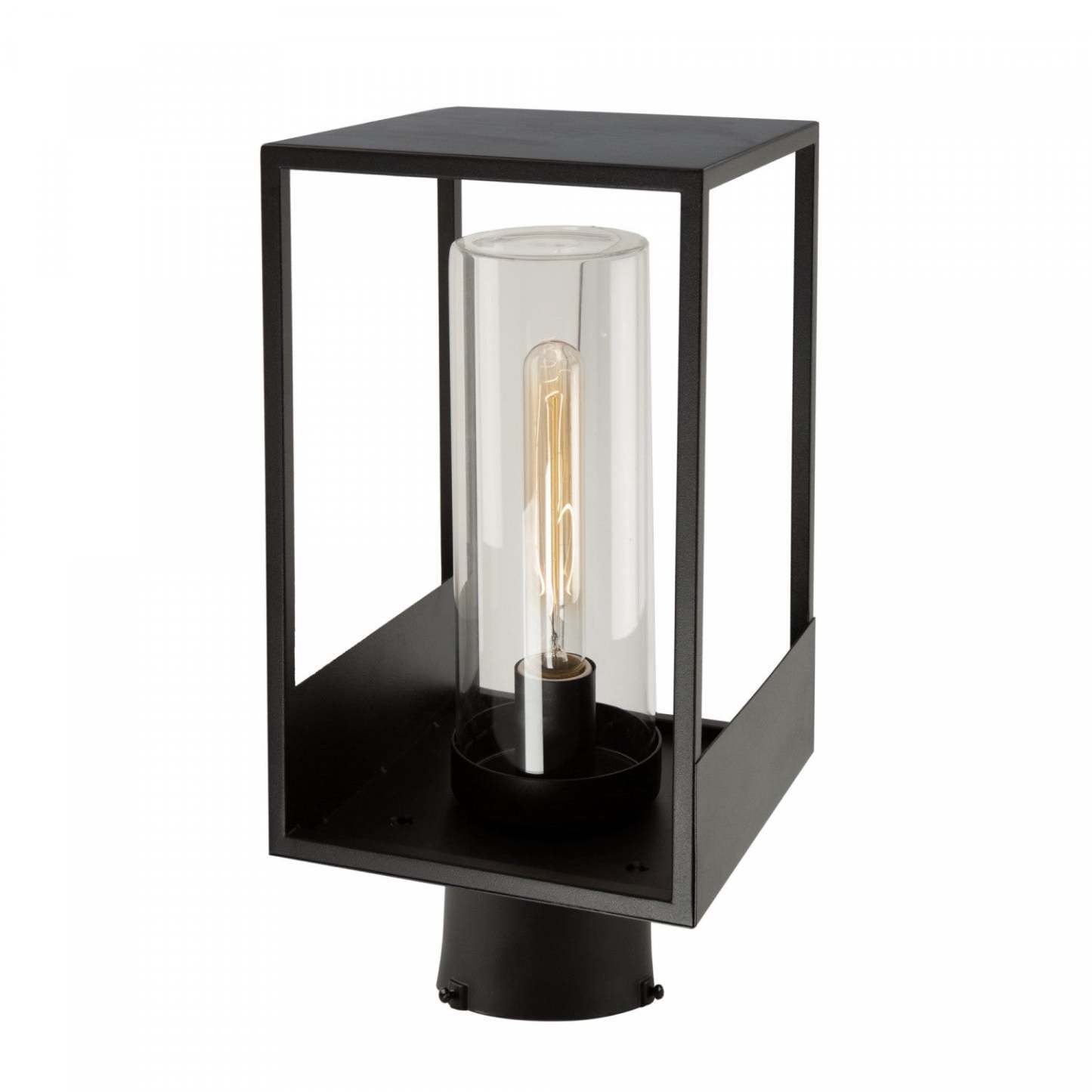 Lanterne extérieure noire à 1 lumière Weybridge | Lanterne Weybridge noire à 1 ampoule pour l'extérieur | D06H2BWM
