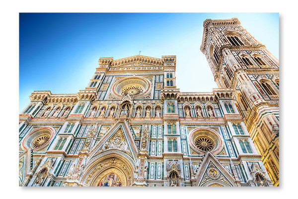 Cathédrale Duomo de Florence, Italie : Cadre mural et panneau en tissu 16 x 24 po | D44GPSIC