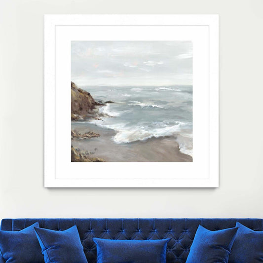 Beautiful Bay Matted and Framed White 36x36 Wall Art|Œuvre d’art murale encadrée blanche et mate « Beautiful Bay » 36 x 36