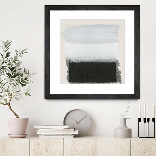 Œuvre d’art murale encadrée noire et mate « Star Night Interlude » 30 x 30