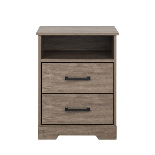 Prepac Rustic Ridge Farmhouse 2-Drawer Nightstand - Brown|Table de nuit champêtre Rustic Ridge de Prepac à 2 tiroirs - brune