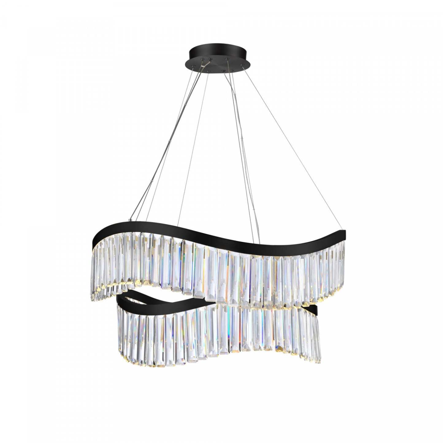 Lustre Intégré Jules 31, Lampe Noire | Jules Integrated Led Chandelier 31, Black Lamp