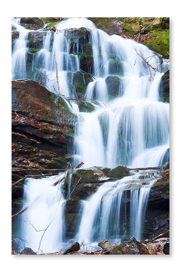 Cascades sur un ruisseau rocailleux d'automne, cadre mural et panneau de tissu 28 x 42 po | Cascades sur un ruisseau rocailleux d'automne 28 po x 42 po : Cadre d'art mural et panneau de tissu | D44GNEB7