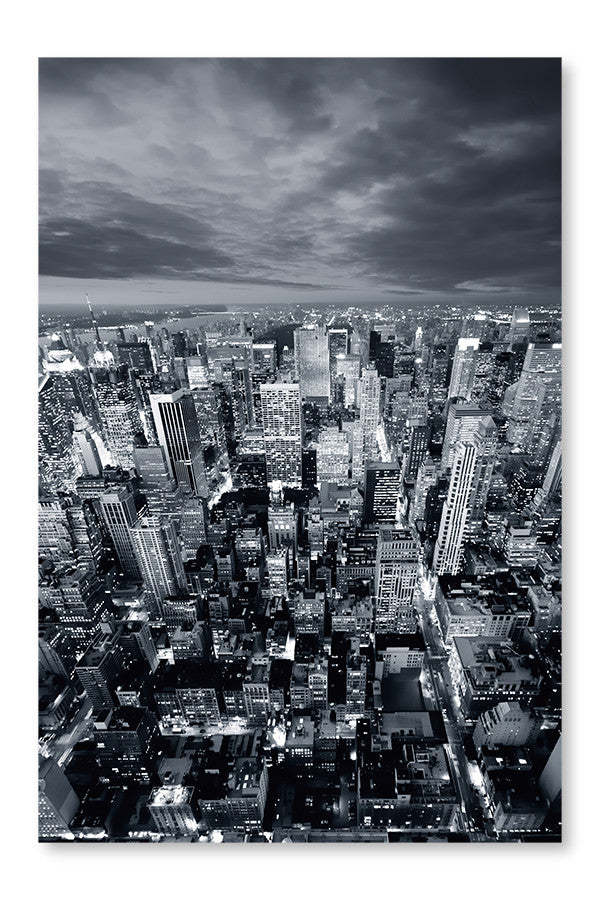 Paysage urbain de New York 28 x 42 po : Cadre d'art mural et panneau de tissu | D44GI6FK