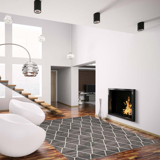 Tapis August gris foncé-blanc 6'7 x 9'6|Carpette August gris foncéblanc 6 pi 7 po x 9 pi 6 po|D86FJNJN