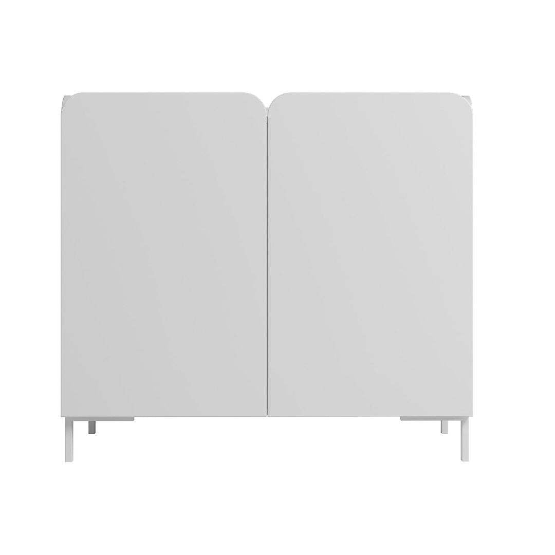 Meuble d'appoint Manhattan Comfort Bogardus de style moderne du milieu du siècle, avec 4 étagères, blanc