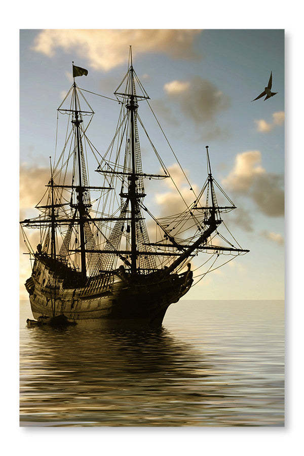 Cadre mural et panneau en tissu « Voilier » 24 x 36 po | D44GURLE