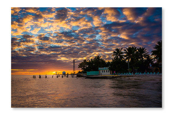 Coucher de soleil sur le golfe du Mexique : Cadre et panneau en tissu 16 x 24 po | Sunset Over the Gulf Of Mexico 16 po x 24 po : Cadre d'art mural et panneau de tissu | D44GC0A3