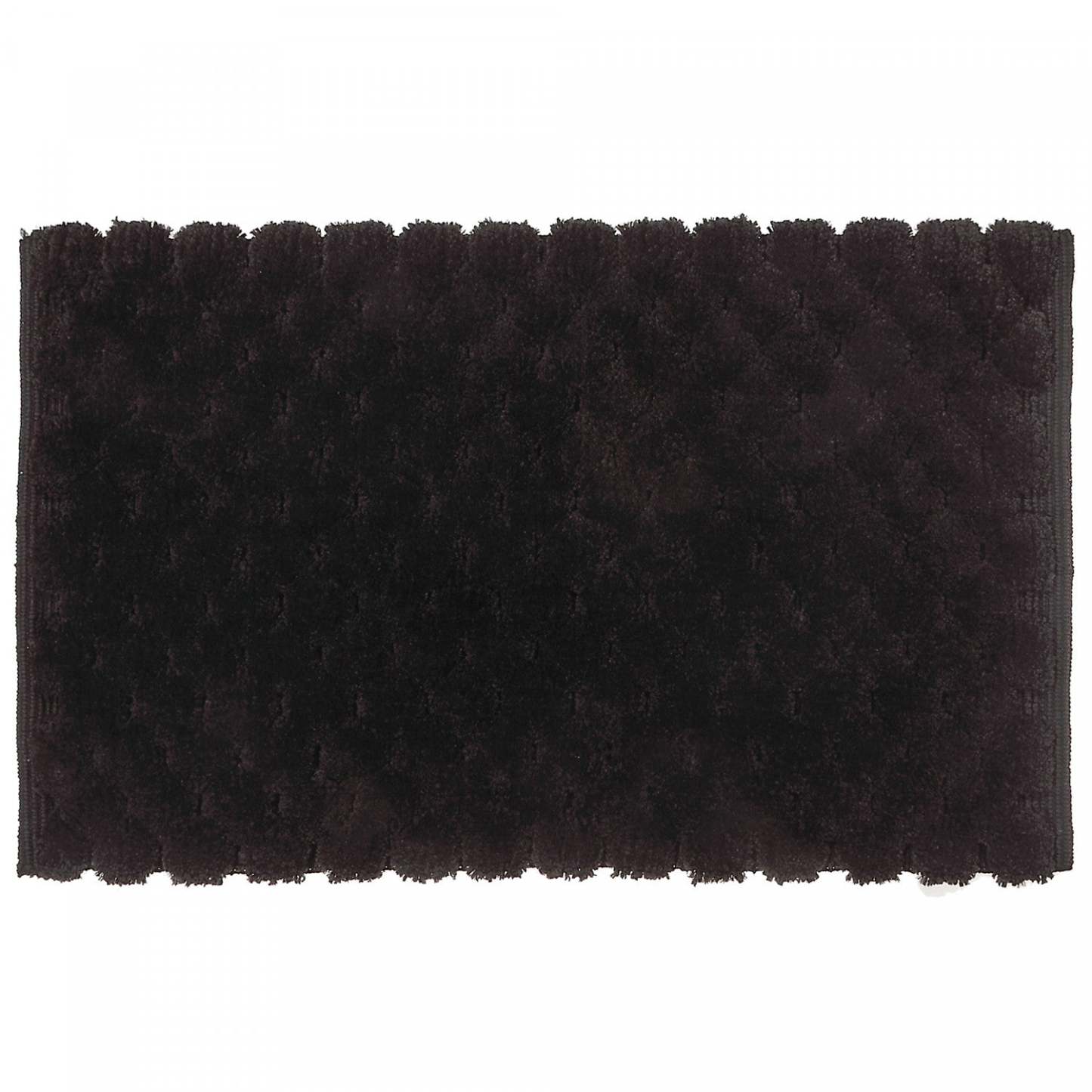 Tapis de bain tissé à la main avec pompon noir 20 x 32 | Tapis de salle de bain 20 x 32 blanc tissé à la main avec pompon