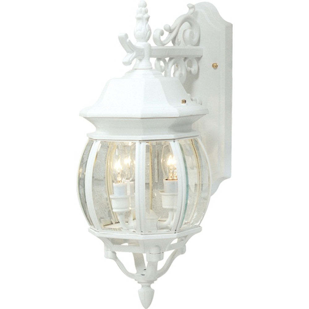 Classico 3-Light White Outdoor Wall Light | Applique murale Classico blanche à 3 ampoules pour l'extérieur | D06HN4BC